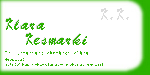 klara kesmarki business card