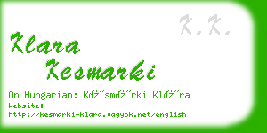 klara kesmarki business card